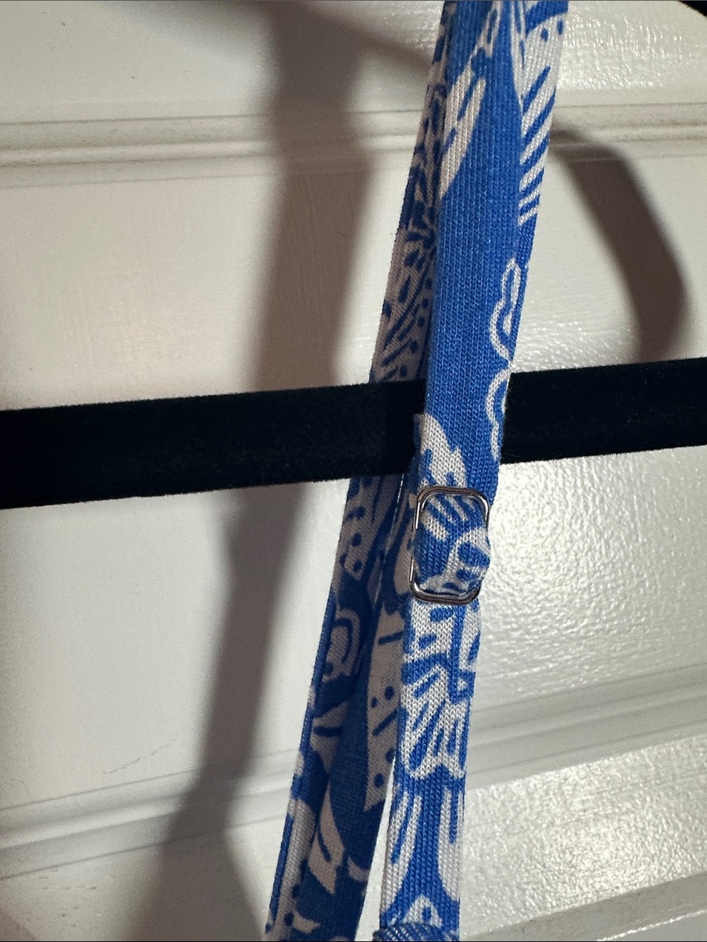 NWTS LOFT Blue and White Floral Maxi Dress w/Adj Spaghetti Straps Sz L - Picture 9 of 10